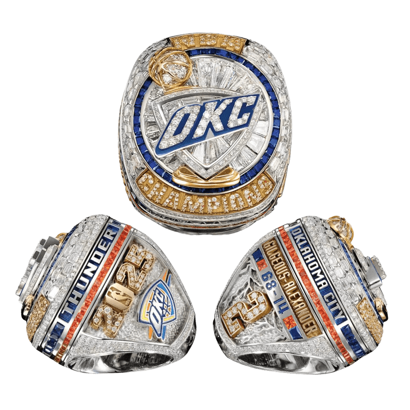 2025 Oklahoma City Thunder Championship Ring,With Wooden Display Box(Official Version)